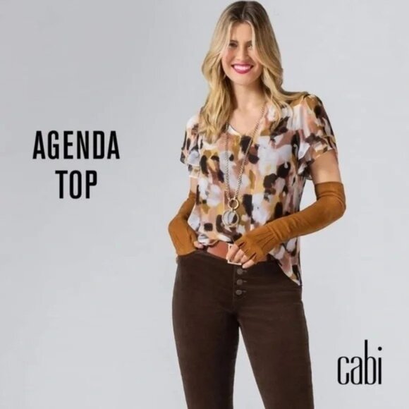 CABI Agenda Blouse Fall Watercolor Sz M #4344 NWOT - Picture 1 of 5